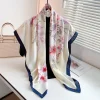 Flowery Cream Square Scarf by Bandano Pakistan