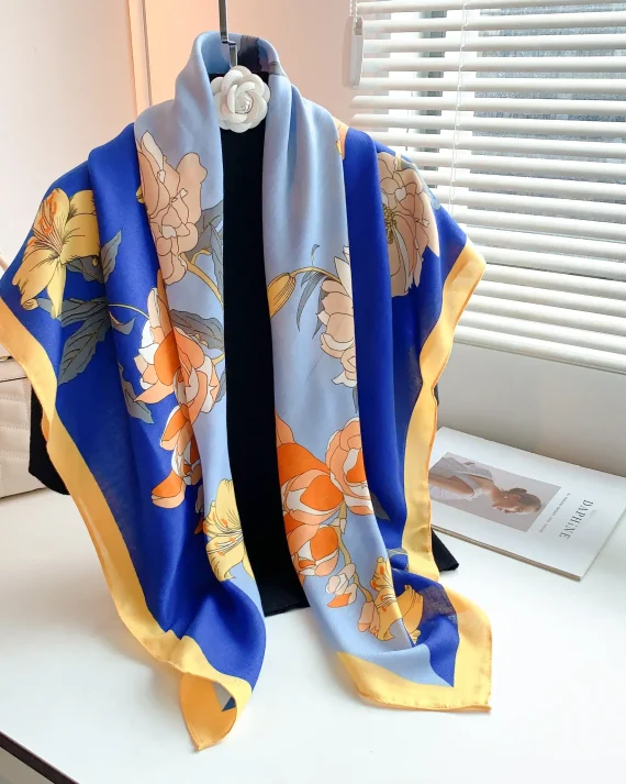 Foggy Blue Square Scarf by Bandano Pakistan