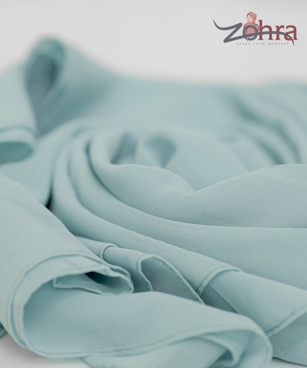 Georgette Chiffon – French Green Hijab - close-up of the fabric