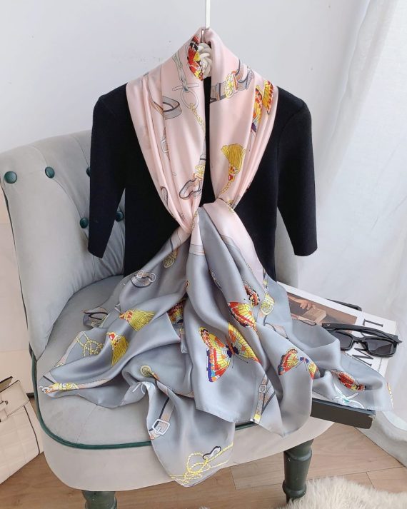 Monk Grey Printed Scarf by Bandano Pakistan