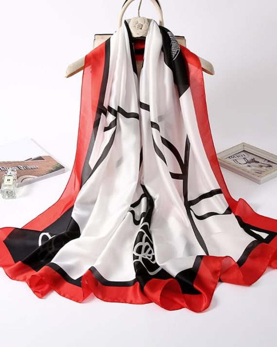 Pale White Printed Scarf by Bandano Pakistan