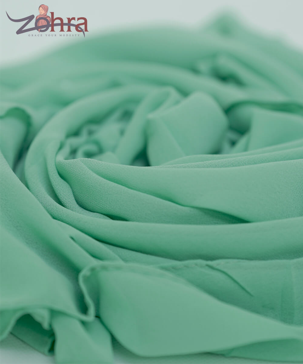 Coast Leaf Georgette Chiffon Hijab - worn styling