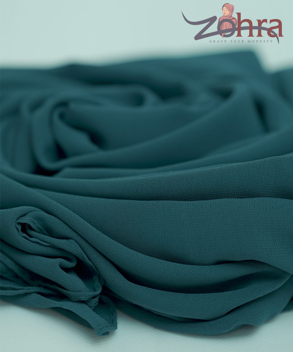 Azure Dianne Georgette Chiffon Hijab - worn styling