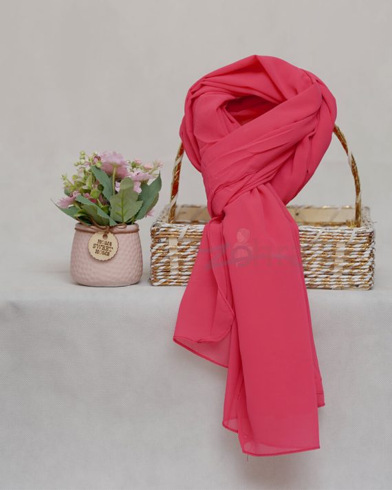 Rich Rose Georgette Chiffon Hijab by Bandano Pakistan
