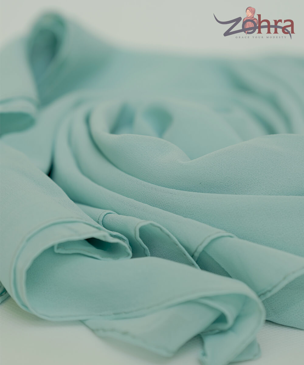 Bay Stream Georgette Chiffon Hijab - draped detail