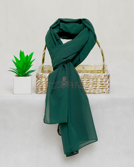 Rock Green Georgette Chiffon Hijab by Bandano Pakistan