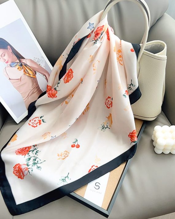 Grained White Hair Scarf by Bandano Pakistan