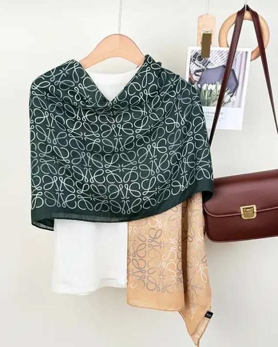 Green Chalice Printed Scarf by Bandano Pakistan
