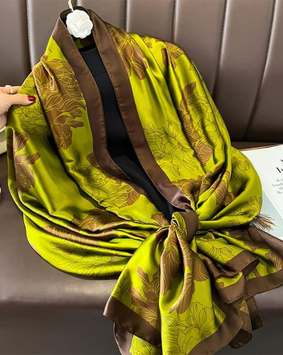 Minty Brown Printed Scarf by Bandano Pakistan