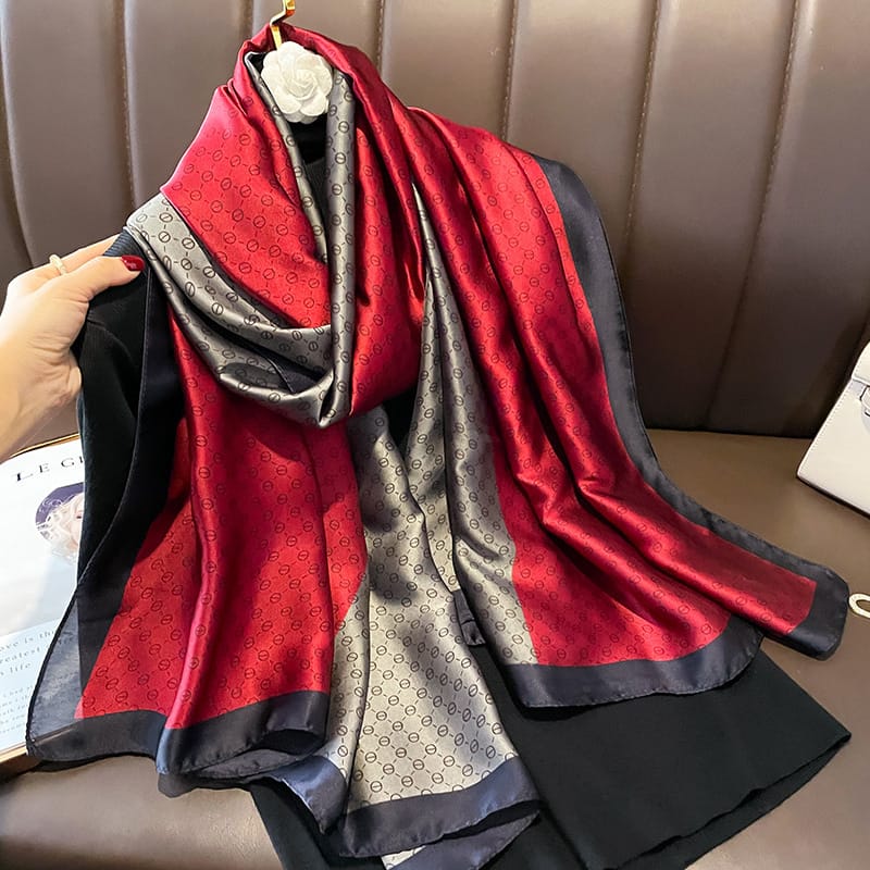 Ash Red Printed Scarf by Bandano Pakistan