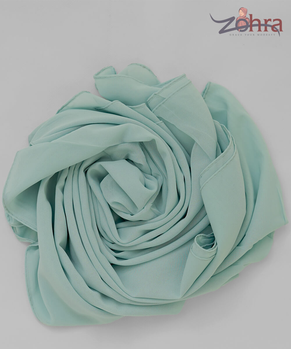 Bay Stream Georgette Chiffon Hijab - full view