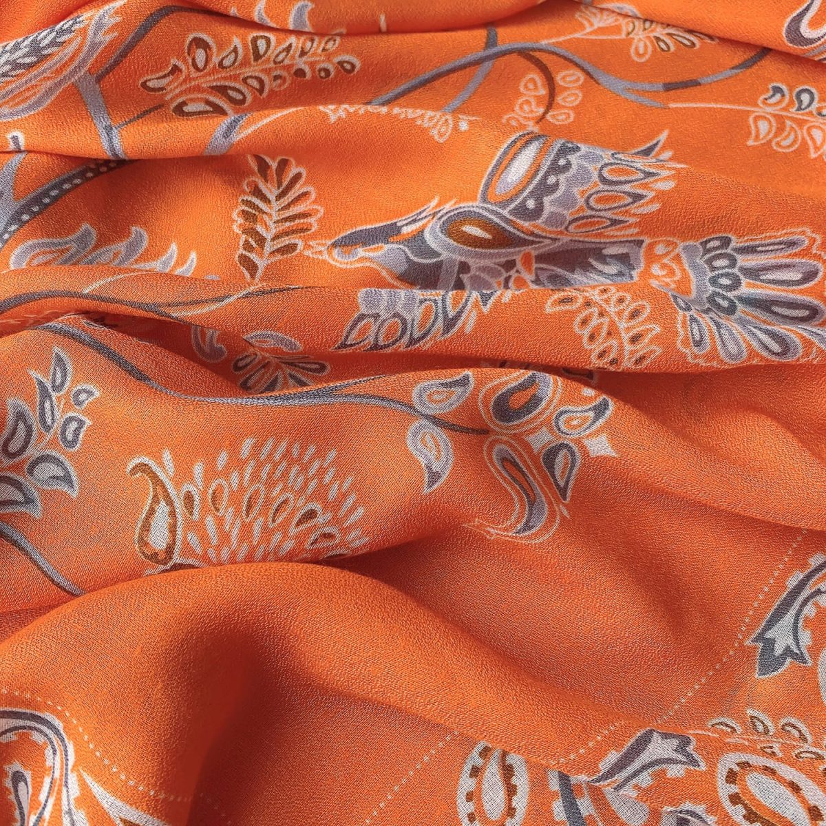 Halloween Yam Printed Scarf - folded detail