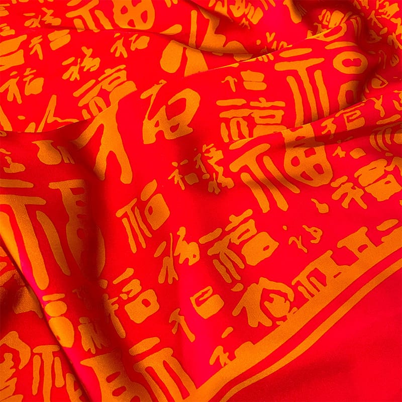 Janemba Red Printed Scarf - styled view
