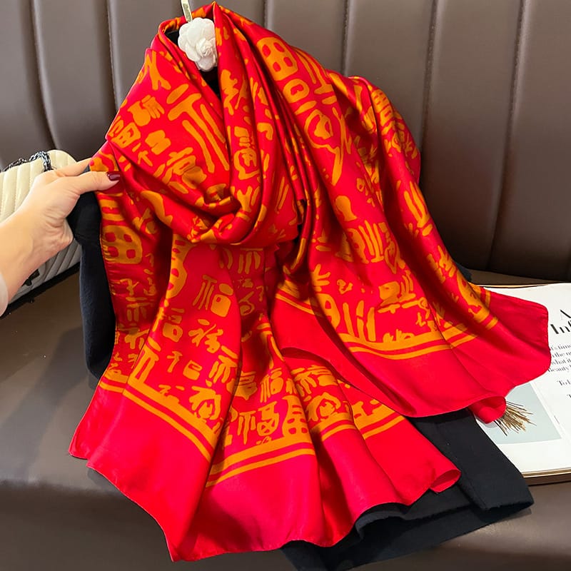 Janemba Red Printed Scarf by Bandano Pakistan