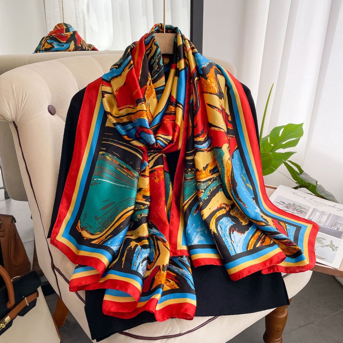 Jellyfish Red Printed Scarf by Bandano Pakistan