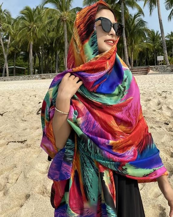 Kirby Pink Printed Scarf by Bandano Pakistan