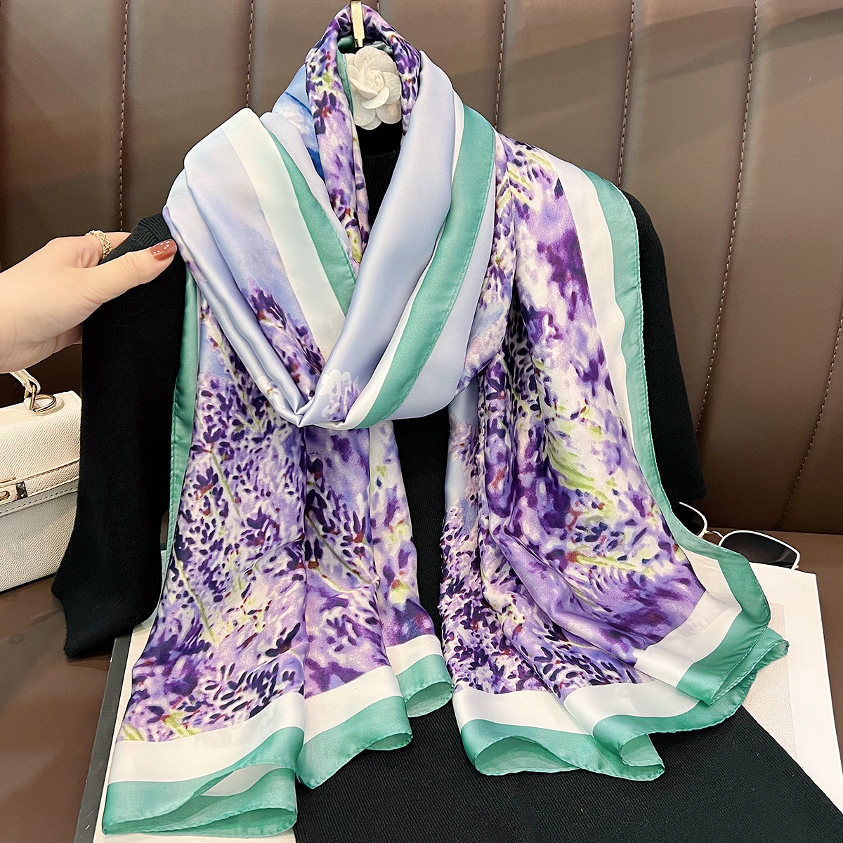 Languid Lavender Printed Scarf by Bandano Pakistan