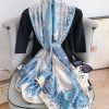 Pale Blue Grey Printed Scarf by Bandano Pakistan