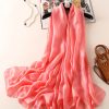 Pale Carmine Pink Silk Scarf by Bandano Pakistan
