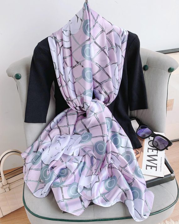 Pale Purple Printed Scarf by Bandano Pakistan