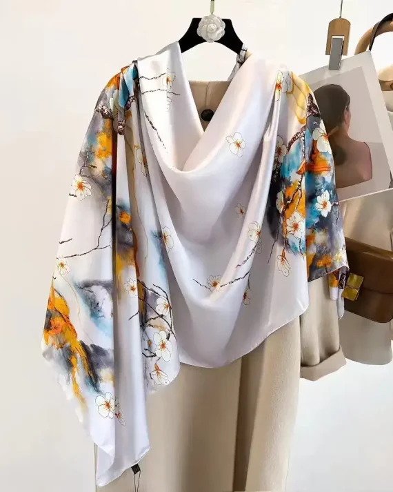 Marble White Printed Scarf by Bandano Pakistan