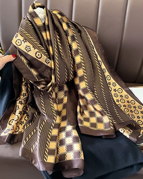 Morocco Brown Printed Scarf by Bandano Pakistan