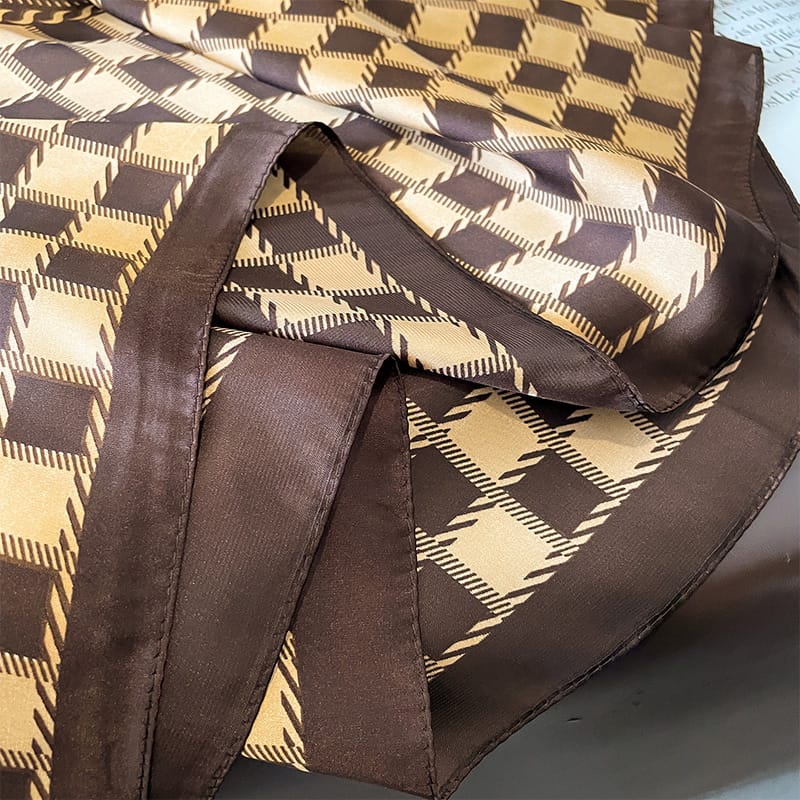 Morocco Brown Printed Scarf - styled view