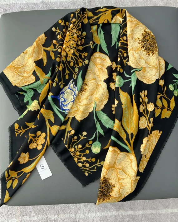Ochra Gold Square Scarf by Bandano Pakistan