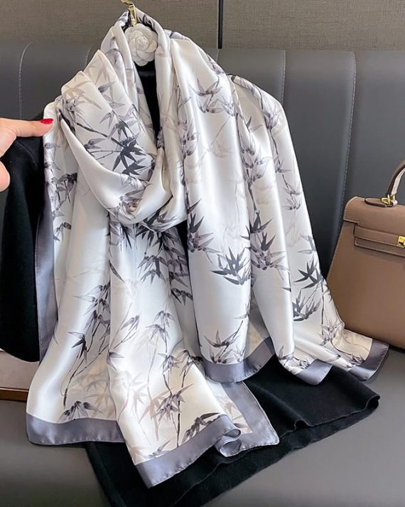 Opal Grey Printed Scarf by Bandano Pakistan