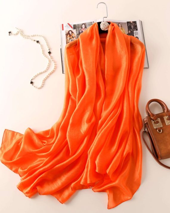 Rich Orange Silk Scarf by Bandano Pakistan
