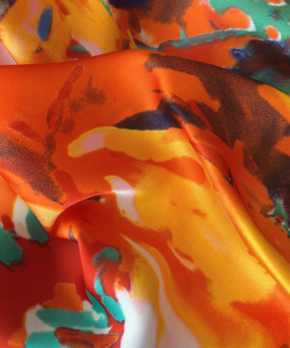 Fruit Orange Printed Scarf - draped detail