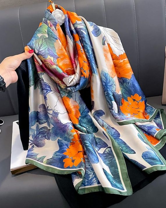 Parakeet Blue Printed Scarf by Bandano Pakistan