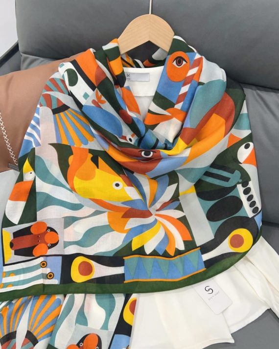 Parede En Green Printed Scarf by Bandano Pakistan