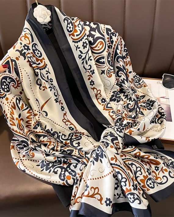 Nectar Coriandar Black Printed Scarf by Bandano Pakistan