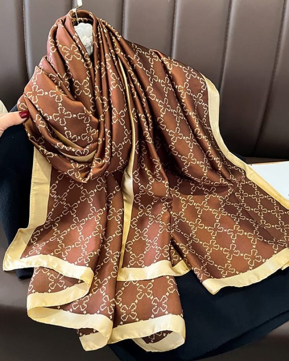 Pecan Brown Printed Scarf by Bandano Pakistan