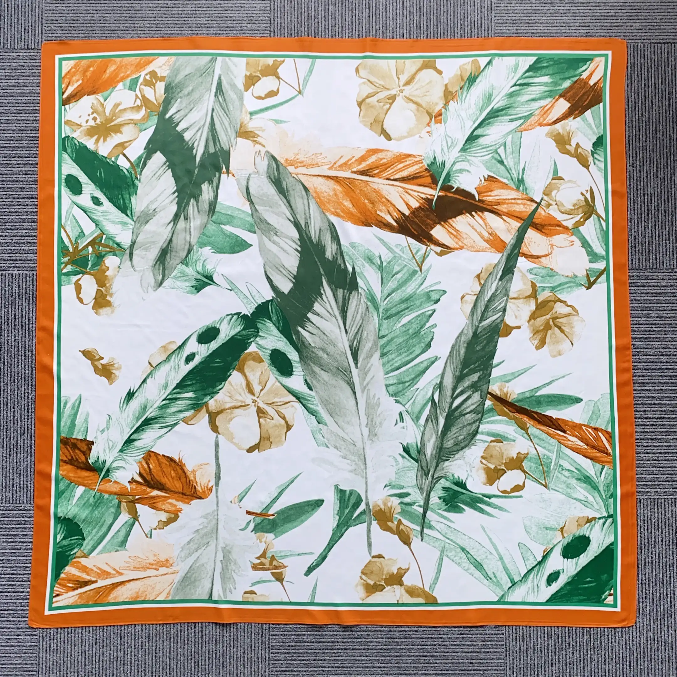 Fir Orange Square Scarf by Bandano Pakistan