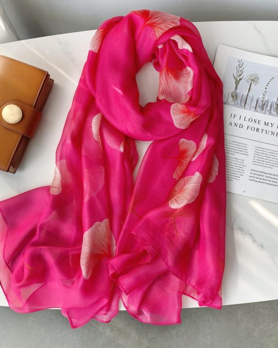 Pink Piano Chiffon Georgette Scarf by Bandano Pakistan