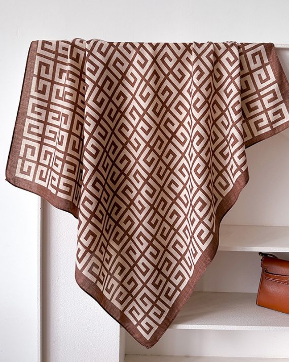 Pinkish Tan Printed Scarf by Bandano Pakistan