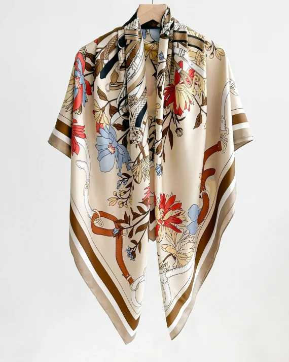 Pinkish Vanilla Square Scarf by Bandano Pakistan