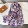 Plum Purple Chiffon Georgette Scarf by Bandano Pakistan