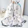 Porcelain Aqua Chiffon Georgette Scarf by Bandano Pakistan