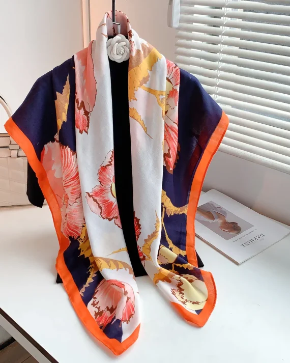 Portland Orange Square Scarf by Bandano Pakistan