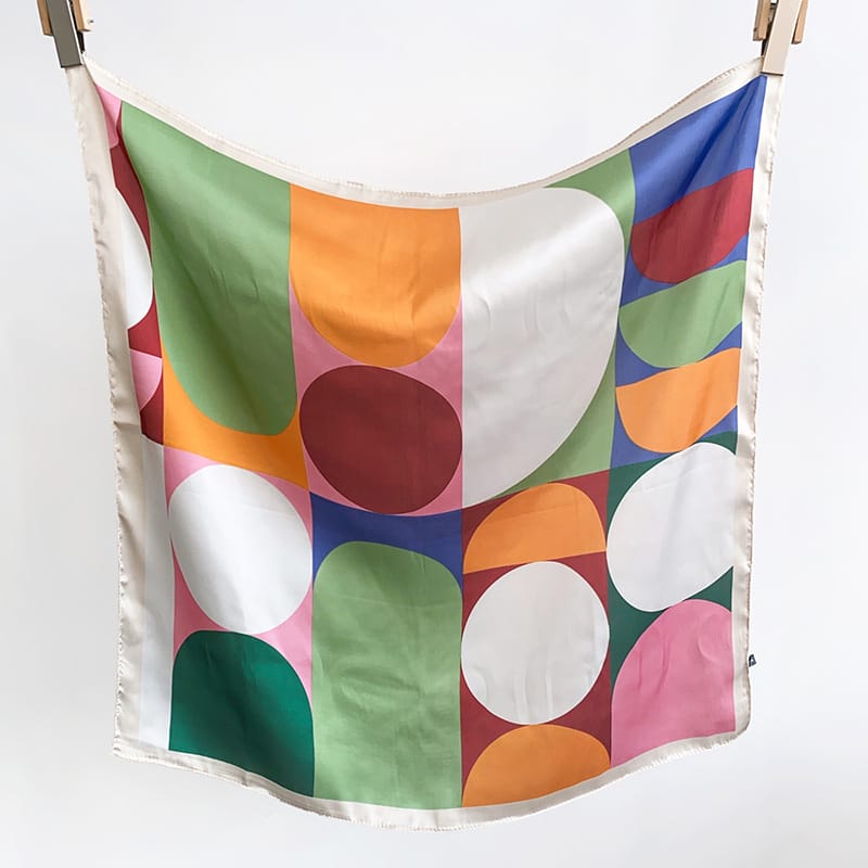 Prismatic White Hair Scarf - folded detail