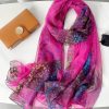 Berry Pink Chiffon Georgette Scarf by Bandano Pakistan