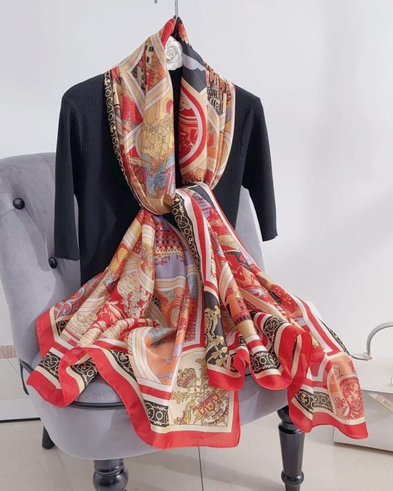 Crimson Berry Printed Scarf by Bandano Pakistan