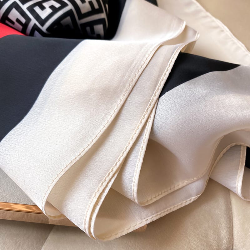 Rosy Black Printed Scarf - worn styling