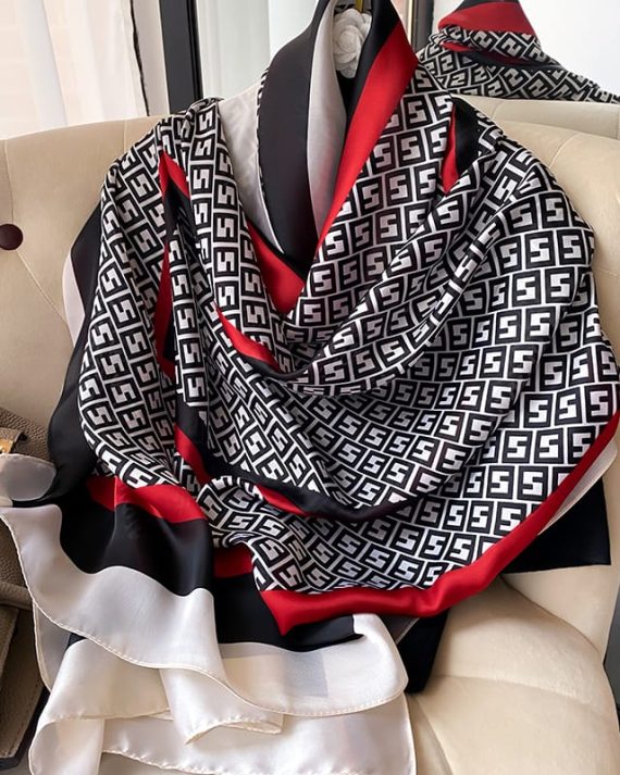Rosy Black Printed Scarf by Bandano Pakistan