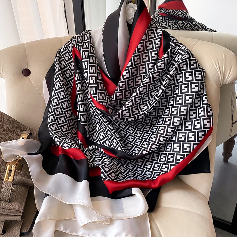 Rosy Black Printed Scarf by Bandano Pakistan
