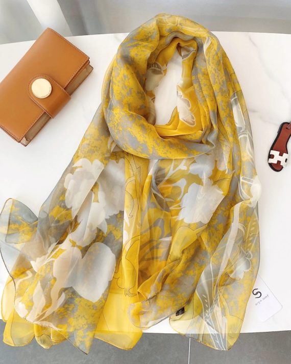 Reef Gold Chiffon Georgette Scarf by Bandano Pakistan