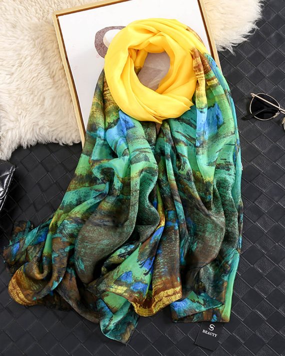 Mature Lemon Chiffon Georgette Scarf by Bandano Pakistan